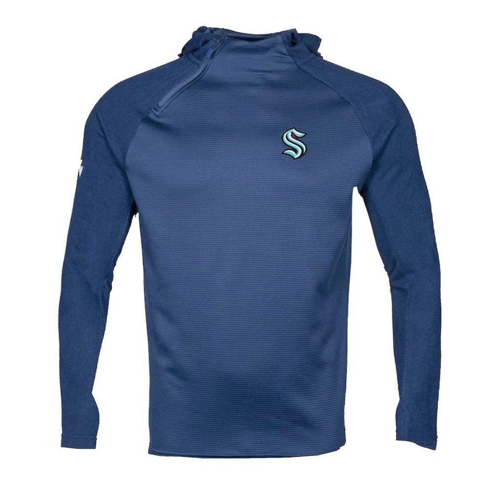Seattle Kraken Levelwear Ascent Insignia Asymmetric Quarter-Zip Pullover Hoodie